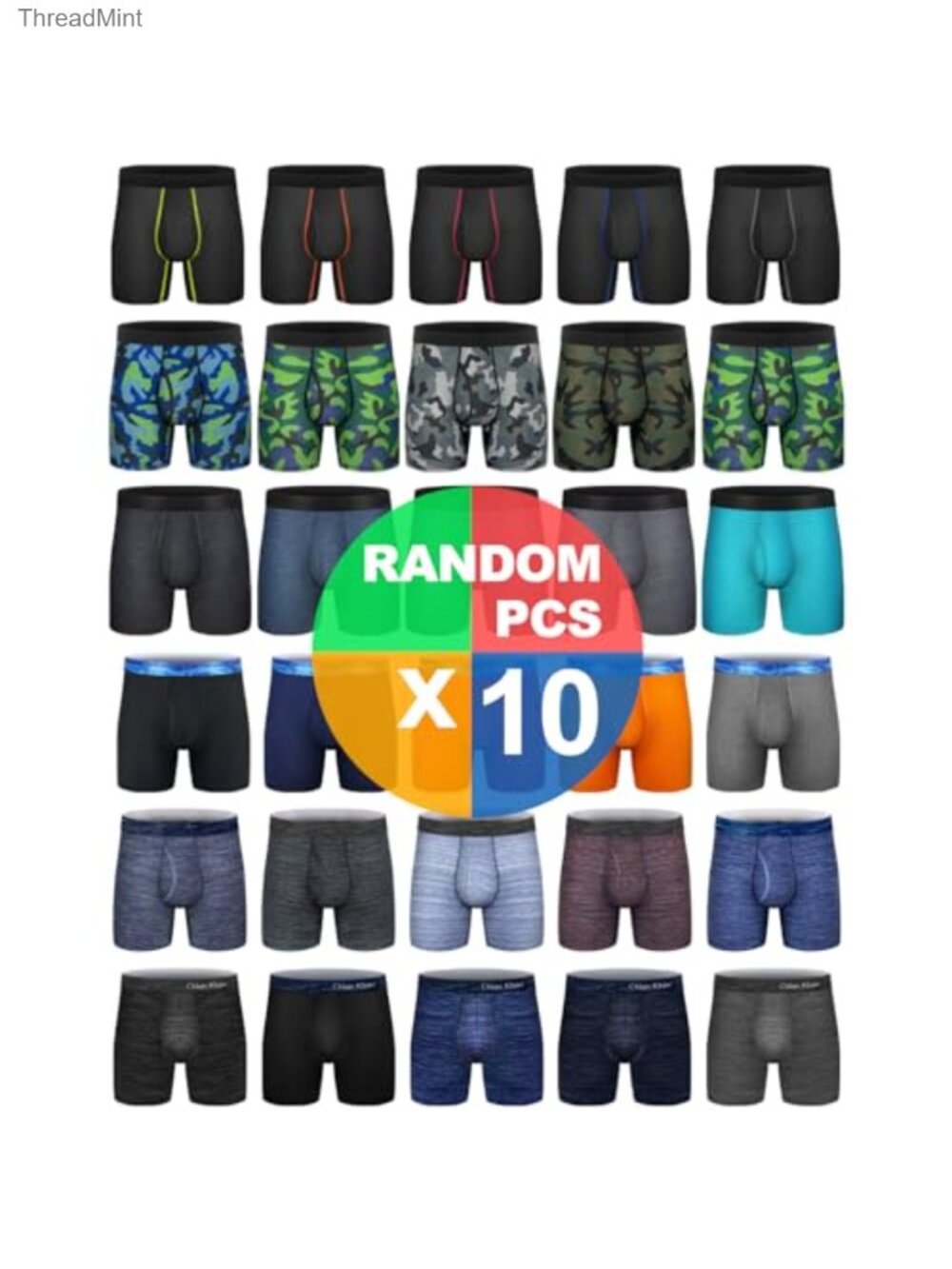 Men's Viscose Boxer Briefs Breathable Comfy Silk Waistband Fly 6''